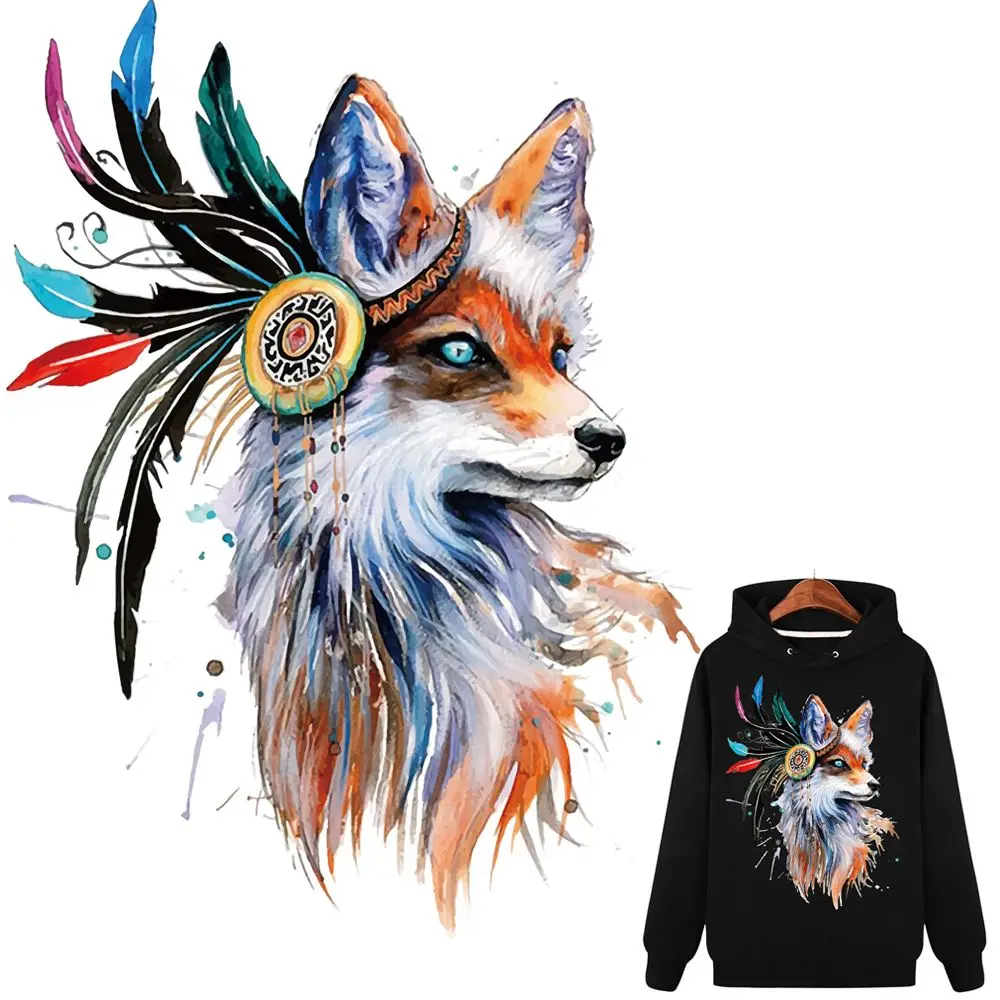 NEW A-level Washable Iron On Appliques For T-shirt Dresses Foxes Patches Press Heat Transfer Sticker Decoration | Дом и сад