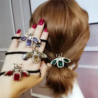 new ladys exquisite crystal elastic elastic band hair rope headdress korean temperament bow cute girl hair accessories