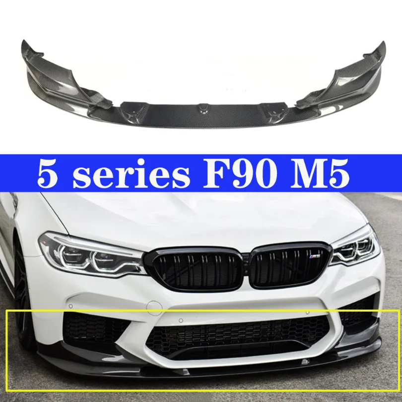 Углеродное волокно передний бампер спойлер фартук для BMW 5 серии F90 M5 2018 2019