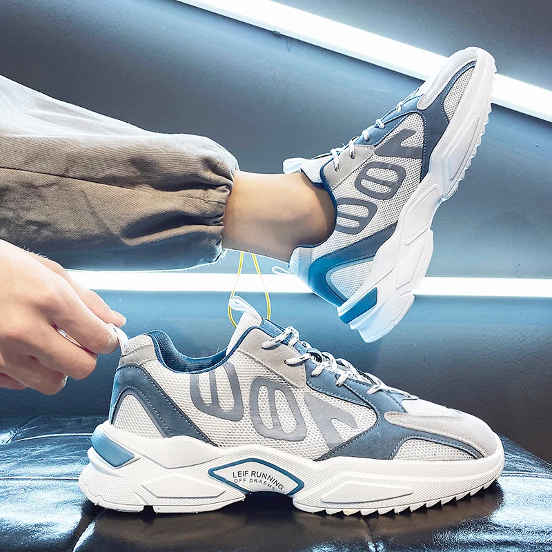 

New Arrival Sport Trainers Men Anti-Slippery Mens Trail Running Shoes Reflective Khaki Man Running Sports Shoes Size 39-44