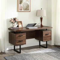 59 inch home office computer desk large work surface multifunctional desk writing study table with drawers