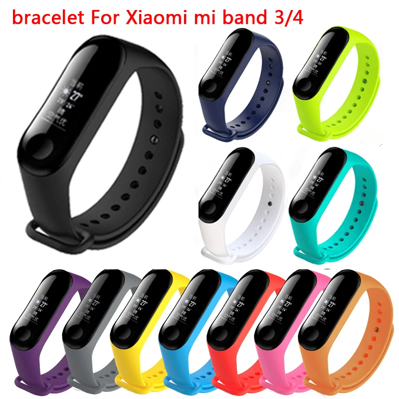 

Силиконовый ремешок для Xiaomi mi band 3, многоцветный сменный Браслет, умный ремешок для Xiaomi mi band 4, сменный браслет на запястье