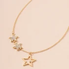 Корейское простое ожерелье с подвеской в виде звезды, изысканное блестящее кристаллическое циркониевое аксессуары для свадебной вечеринки