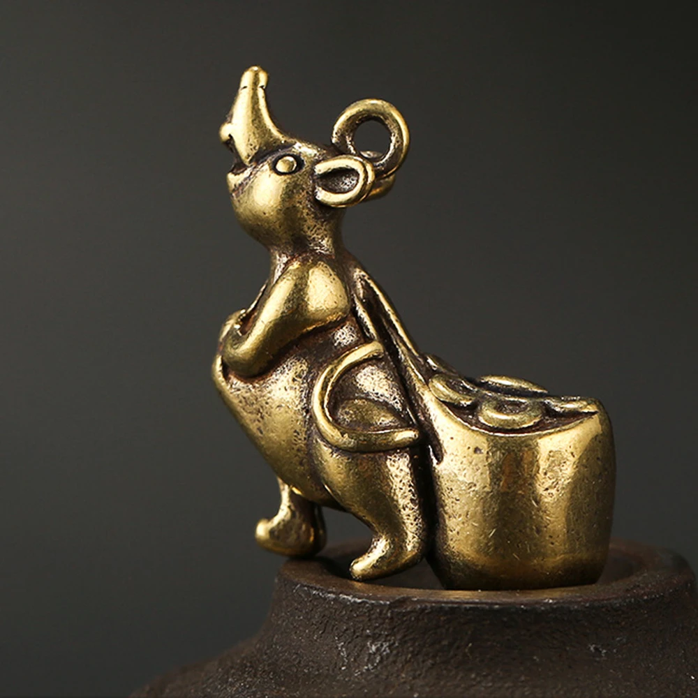 Брелок для ключей мышь кулон медная крыса форма брелок кошелек драгоценностей