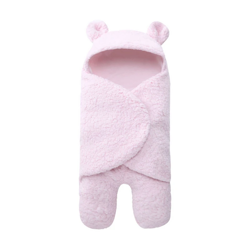 

CANIS Baby Infant Newborn Fluffy Fleece Sleeping Bag Boys Girls Solid Winter Wrap Swaddle Baby Cute Sleeping Bags Blanket 0-1Y