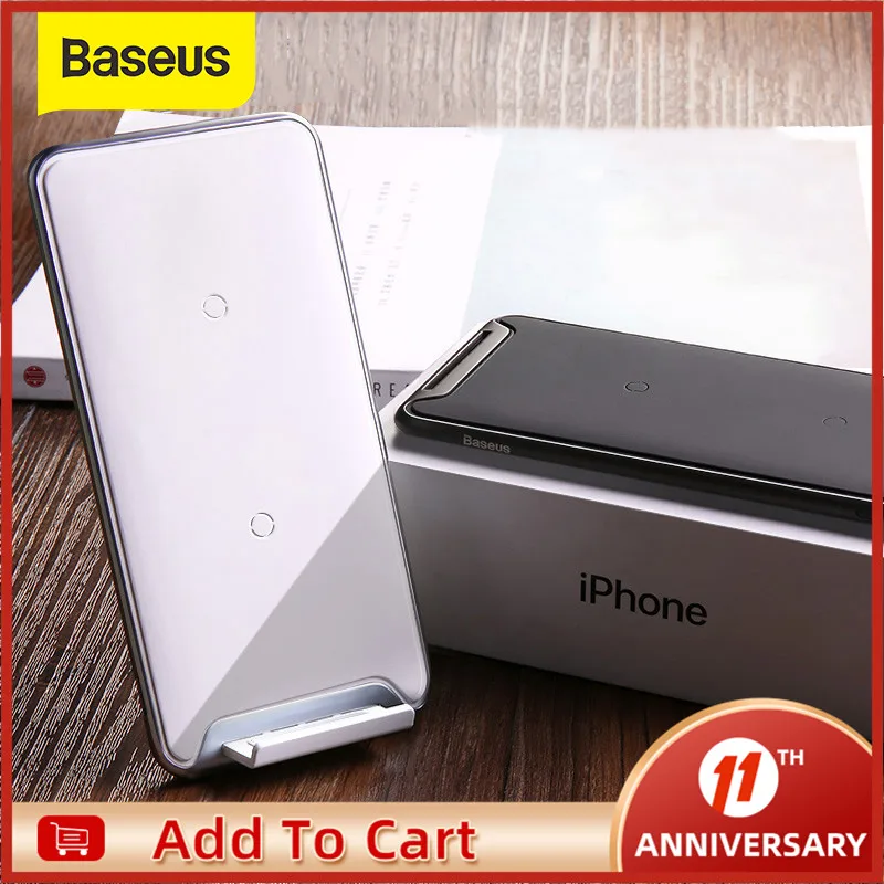 Беспроводное зарядное устройство Baseus 10 Вт с 3 катушками для iPhone X/XS/XR Max 8 Plus 11 Pro