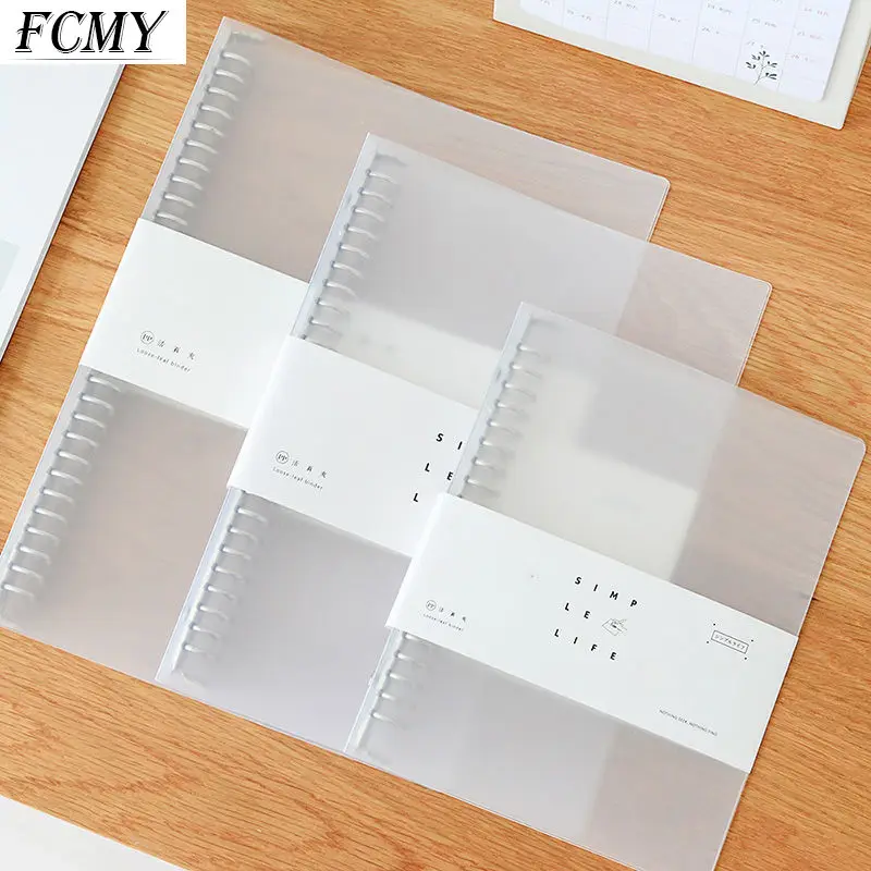 

2022 New A4 B5 A5 PP Matte Transparent 20/26/30 Holes Loose-Leaf Notebook Case Inner Page Notebook Shell Office School Supplies
