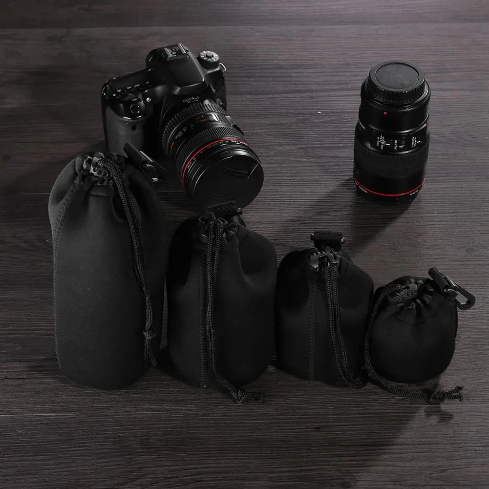 Camera Lens Bag Neoprene DSLR Soft Shockproof Protector Carry Pouch Case For Canon Nikon Accessories Kit | Электроника