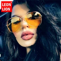 leonlion 2021 oval frame sunglasses women designer luxury eyeglasses women metal sun glasses for womenmen retro oculos de sol