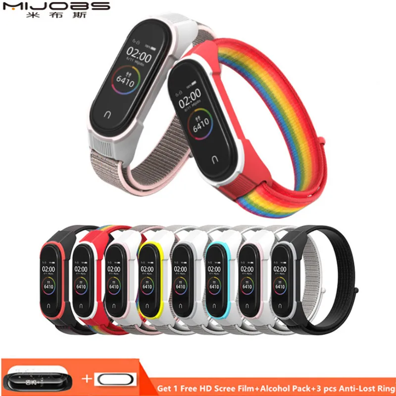Ремешок Mijobs для Mi Band 5 силиконовый браслет Xiaomi 3 ремешок 4 аксессуары