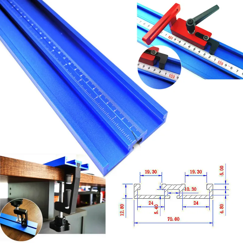 Деревообрабатывающий желоб Т образный трек из алюминиевого сплава 800 мм слот со