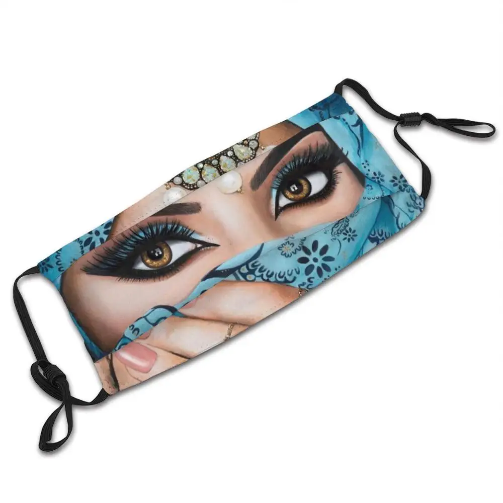 Маска для рта многоразовая мужчин и женщин фильтр детей бирюзовый хиджаб в