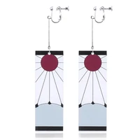 tanjiro earrings for women acrylic jewelry demon slayer earrings anime cosplay props hanafuda drops long earrings