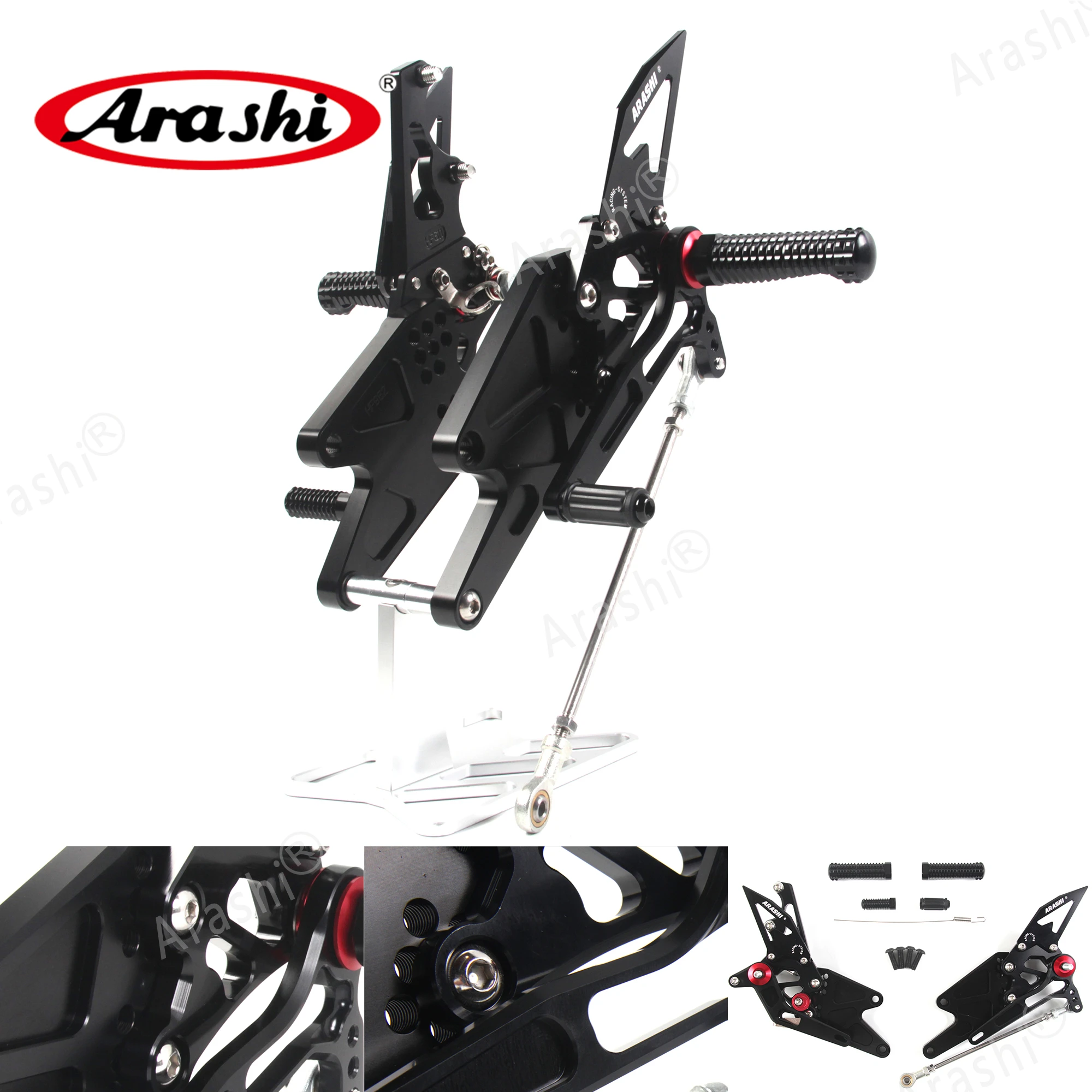 Arashi для YAMAHA MT03 MT25 2015-2018 Non-U.S.model CNC Регулируемые подножки ног колышки всадника