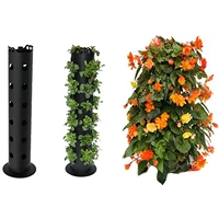black standing plant flower tower garden plant container gardening pots home flower planting tools container
