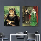 Картина на холсте, Постер, абстрактный толстый кот, домашний декор, настенные картины в скандинавском стиле, креативные модульные картины для прикроватного фона