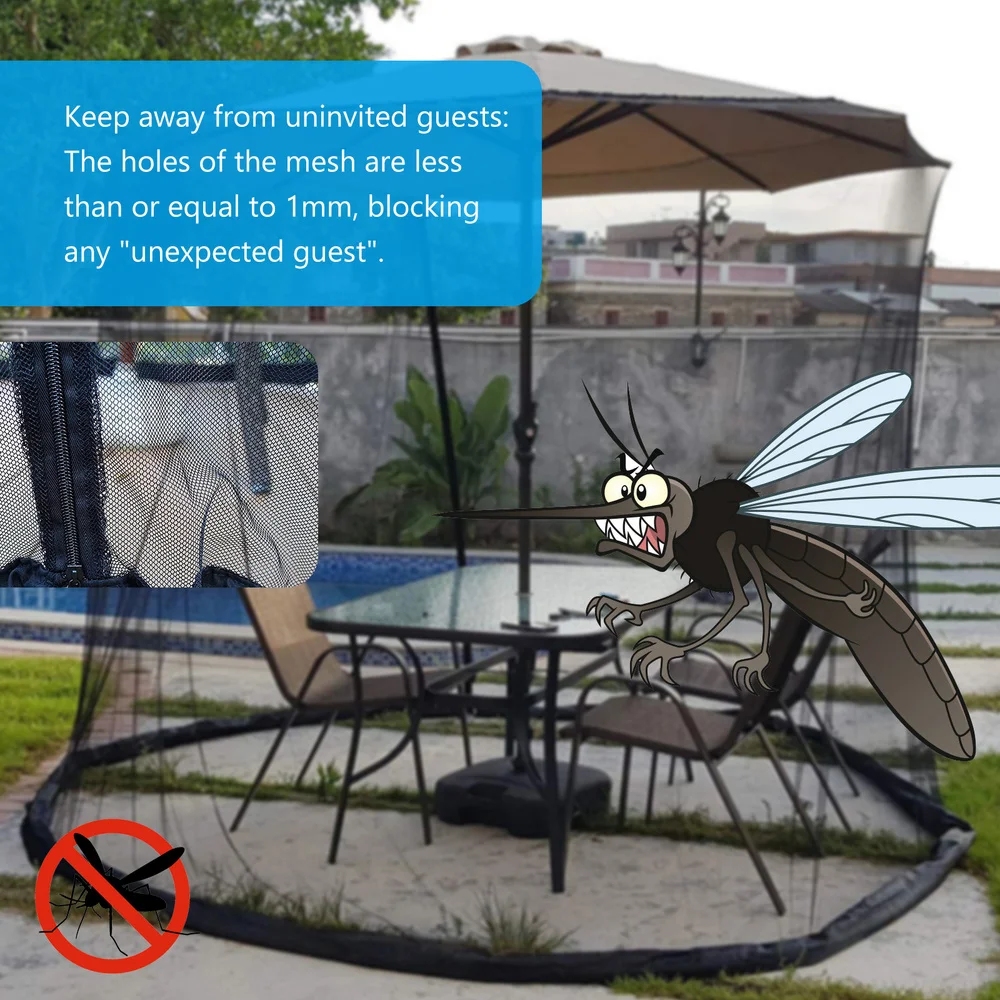 

1Pc Patio Umbrella Mosquito Net Universal Canopy Umbrella Net for Garden