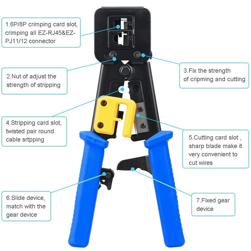 

Big deal Network Tool Kit Set, Crimp Tool Rj45, Cat5 Cat6 Cable Tester Repair Wire Stripping Cutter, Rj45 Coax Plug Crimping, Rj