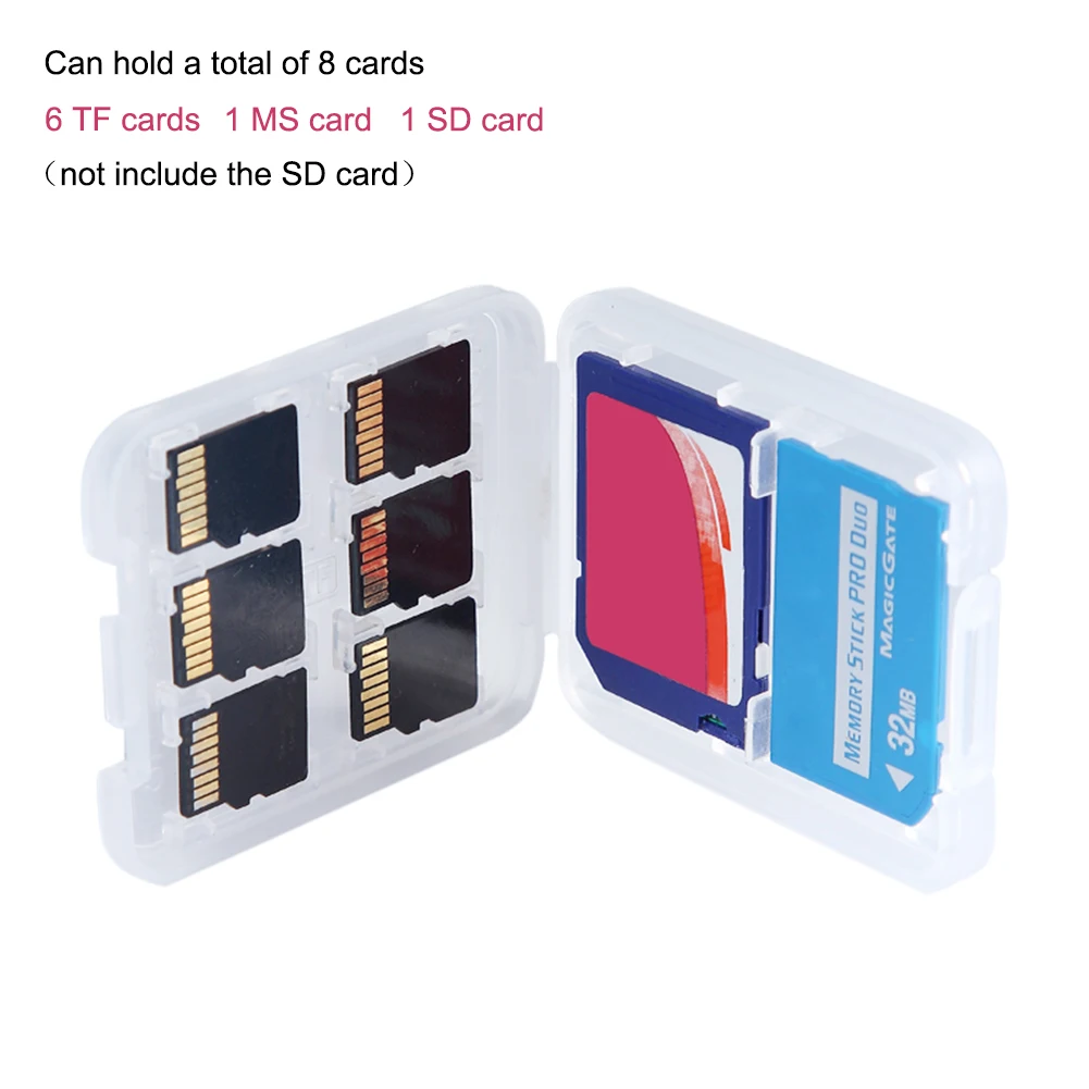 Двухслойный пластиковый чехол для карт памяти Micro SD SDHC TF MS|Чехлы| |