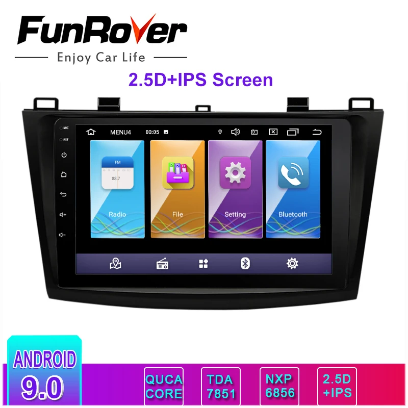Funrover 2.5D+ ips автомобильный Радио мультимедийный плеер 2 din Android 9,0 автомобильный DVD Авторадио Навигация для Mazda 3 Axela 2010-2013 стерео