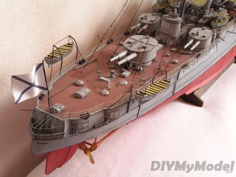 DIYMyModeI-modelo de papel blindado cruiser tsaorelik, bricolaje, artesanal, Kit de papel, hecho a mano juguete, rompecabezas, regalo, utillaje de pel&iacute;cula, 1: 200-4