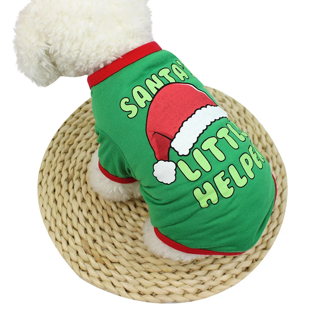 Pet Dog Clothes Christmas Costume Cute Cartoon Clothes For Small Dog Cloth Christmas Clothing Polyester T shirt Puppy Costume