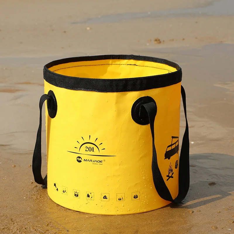 

Camping Picnic Largr Capacity Bucket Folding Car Wash Bucket Thickened Mesh Cloth Fishing Water Bucket Hot Sell