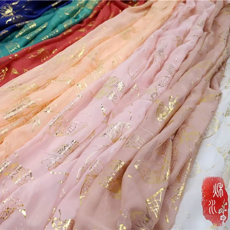 Бронзовая Античная бронзовая Серебряная шифоновая ткань Tang Feng шифон Ширина 1 5