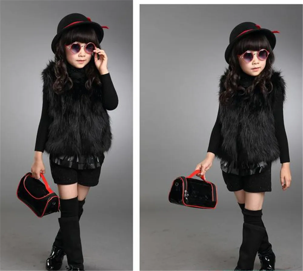 Женский плотный Меховой жилет с V-образным вырезом однотонный теплый зимний