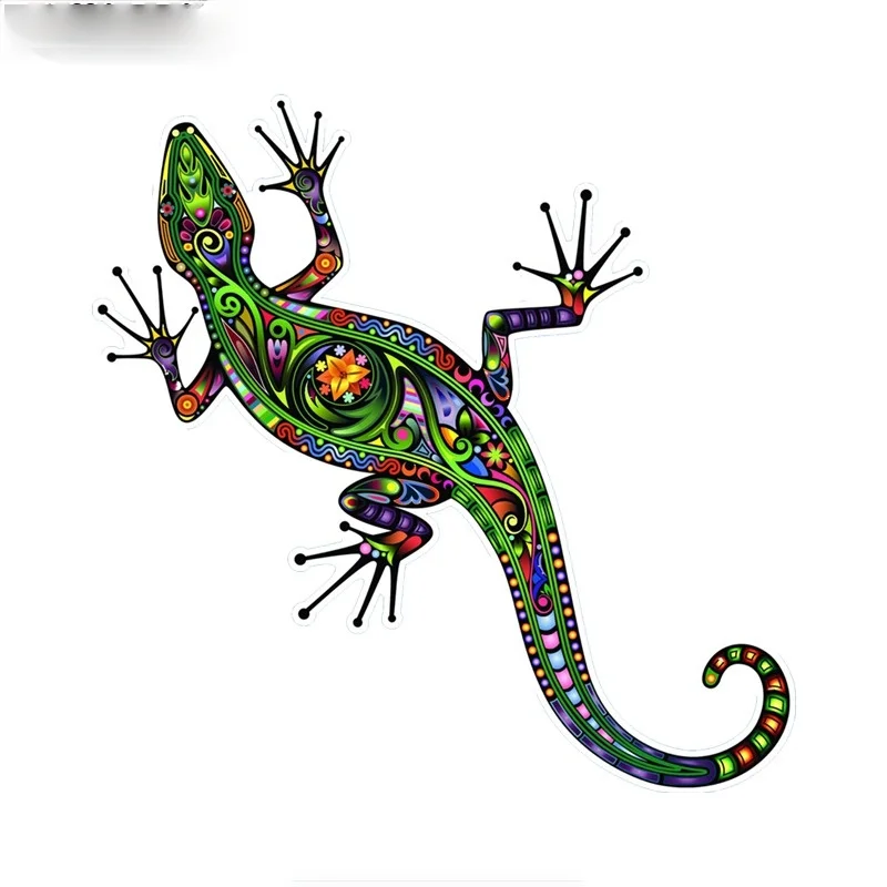 

11x19cm Colorful gecko car sticker PVC coloful Decals Motorcycle Accessories sticker
