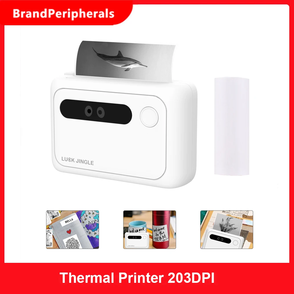 Карманный мини принтер для фотографий портативный термопринтер 203DPI