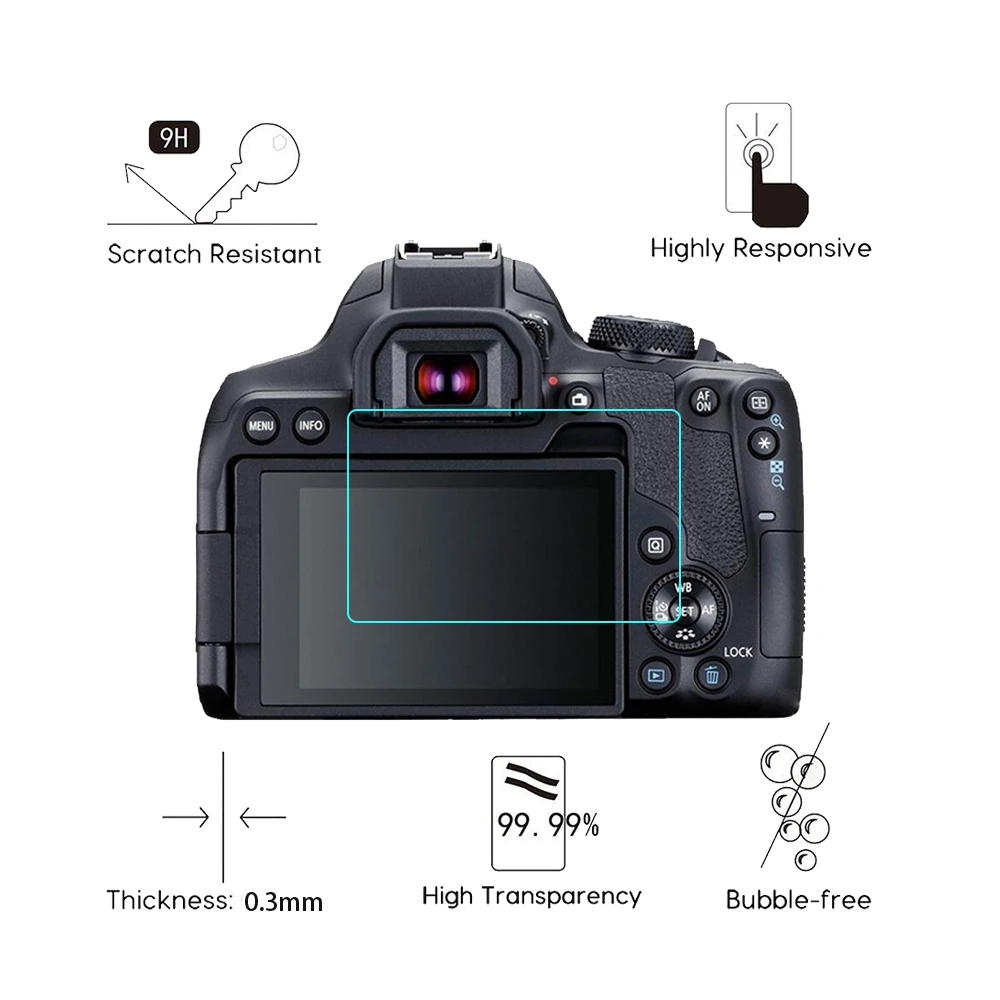 2 шт. 2.5D 9H прозрачное закаленное стекло Защита для экрана камеры Canon EOS 850D LCD от