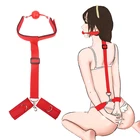 БДСМ Связывание за спиной фиксаторы для женщин наручники и ножные браслеты БДСМ раб фетиш игрушки секс-игрушки для пар секс эротические игры