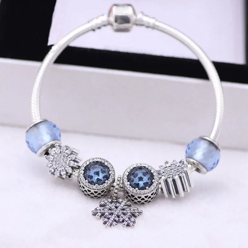 

New 925 Sterling Silver Ice Crystal Snow Sea Heart Cat Eye Fashion Snake Pan Bracelet For Women Wedding Party Fashion Jewelry