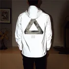 Светоотражающая куртка для мужчин клоун Повседневная Хип-хоп перевернутая треугольная ветровка парная флуоресцентная одежда с капюшоном DG442