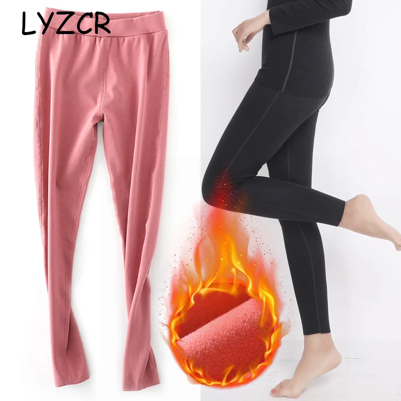 Осенние шерстяные леггинсы Теплые Зимние флисовые брюки бархатные для женщин