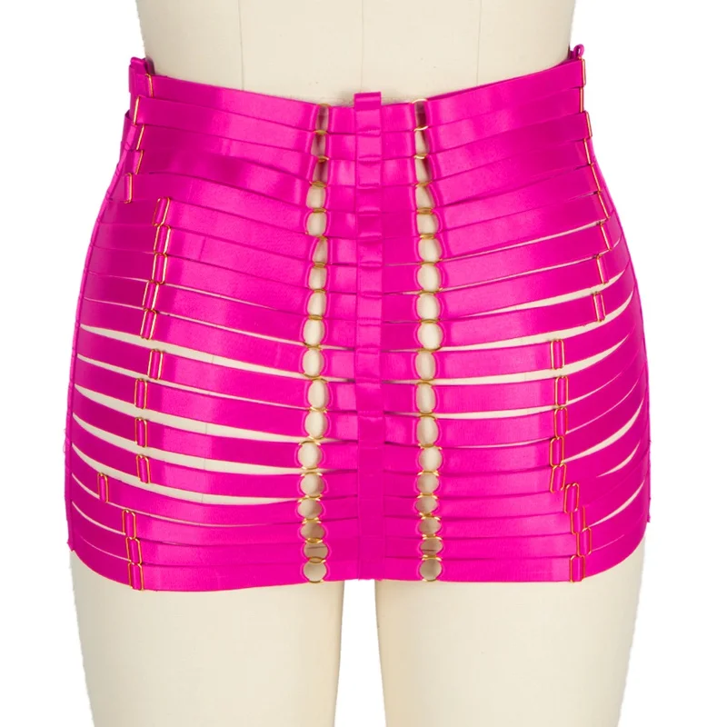 Женское бондажное платье с ремешками красное Бандажное белье регулируемой