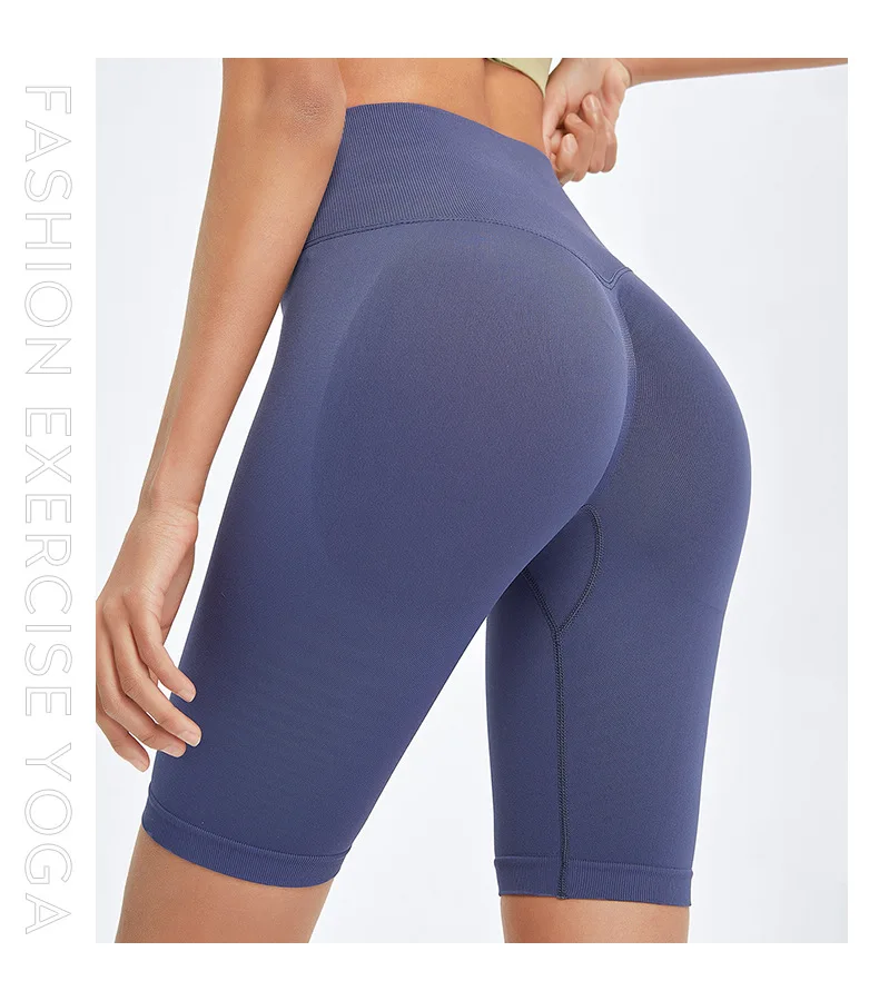 

Fitness Knee Length Seamless Leggings Sport Women Push Up Tight Shorts Tummy Control Push Up High Stretchy Leggings Gym Clothing