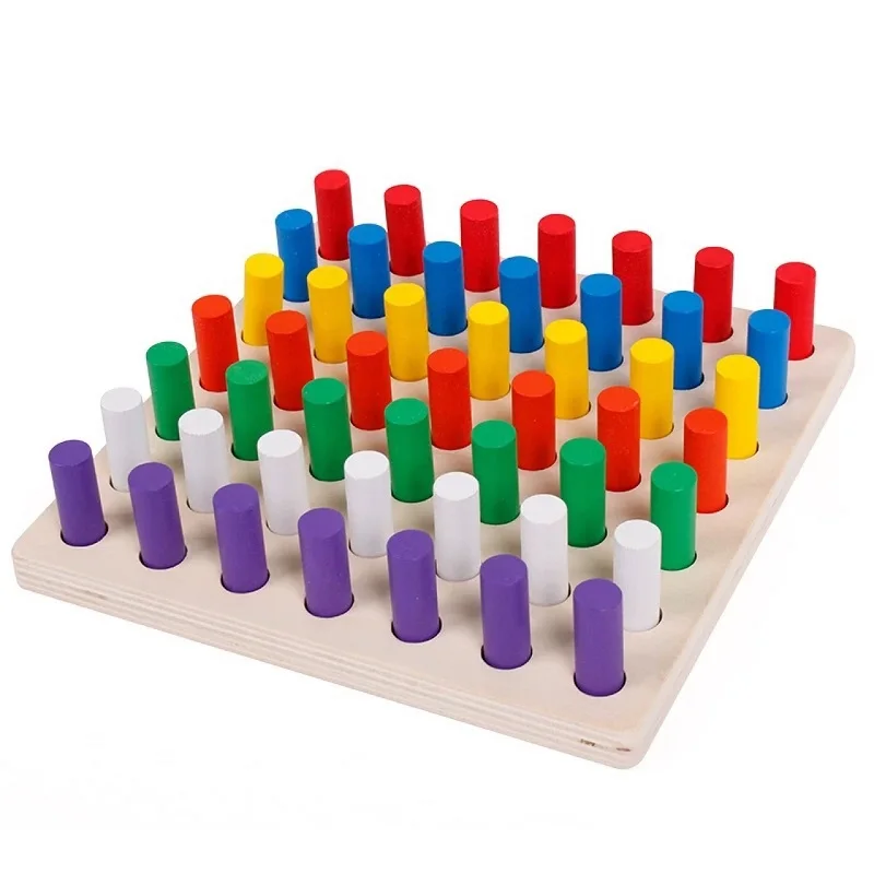 Материалы montessori игрушки развивающие игры цилиндра разъем Конструкторы деревянный математические игрушки для детей, Игрушки для раннего развития детей