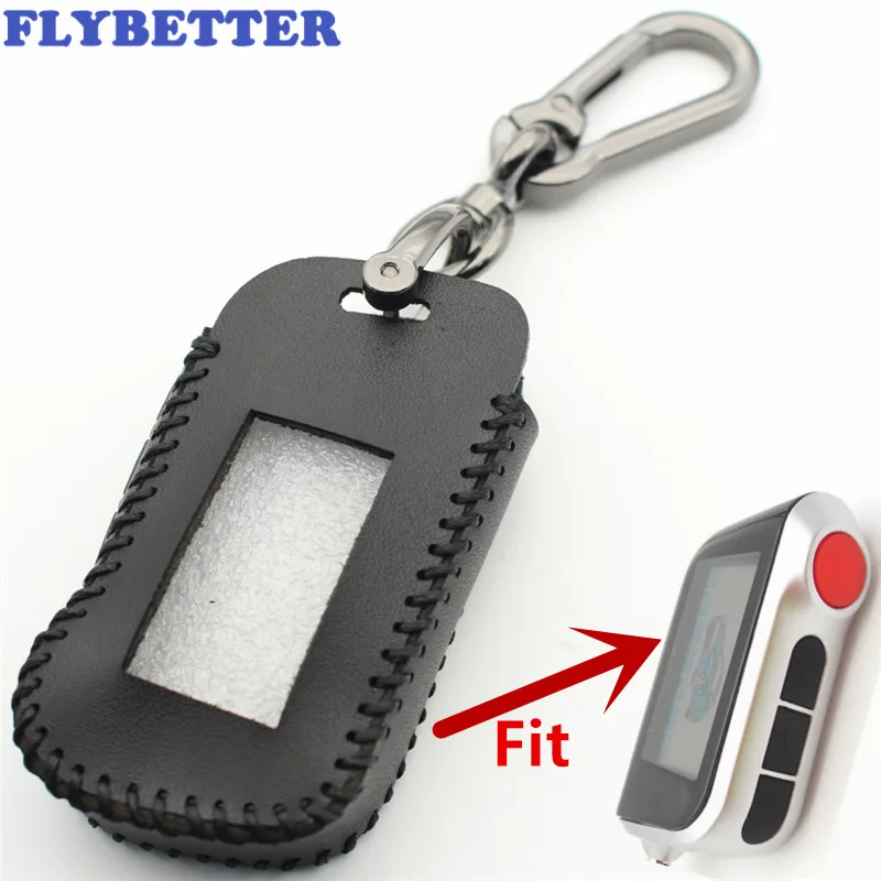 FLYBETTER чехол для ключей с кнопками из натуральной кожи Starline A93/A63/A96 двухсторонняя