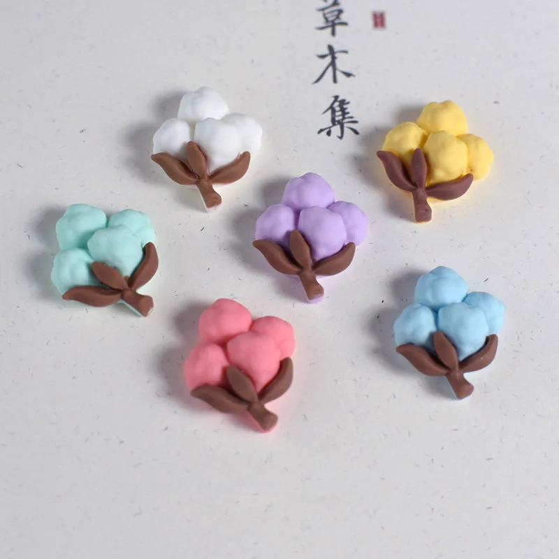 

20Pcs Colorful Artificial Resin Dried Cotton Flower Accessories DIY Scrapbooking Crafts Creative Home Party Embellishments Props