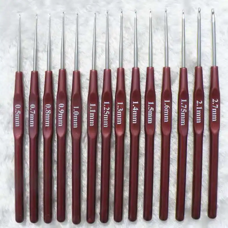 

Metal Brown Sewing needle Crochet hand knitting tool DIY sweater wool knitting crochet 0.5mm-2.2mm size 18pcs suit type