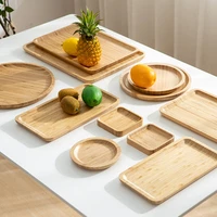 multipurpose household living room bamboo tray kitchen solid wood tray simple tea tray portable dinner tray tea tray
