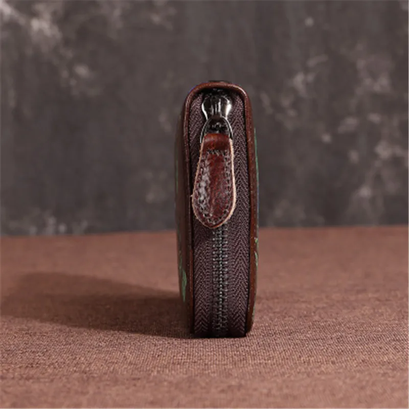 

Wallet Women's Long New Single Zipper Multifunction Long Retro Large Capacity Wallet Phone Bag Clutch