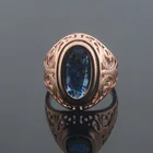1 шт. 16 мм синий камень для женщин и мужчин 585 розовое золото цвет свадебные украшения большой размер