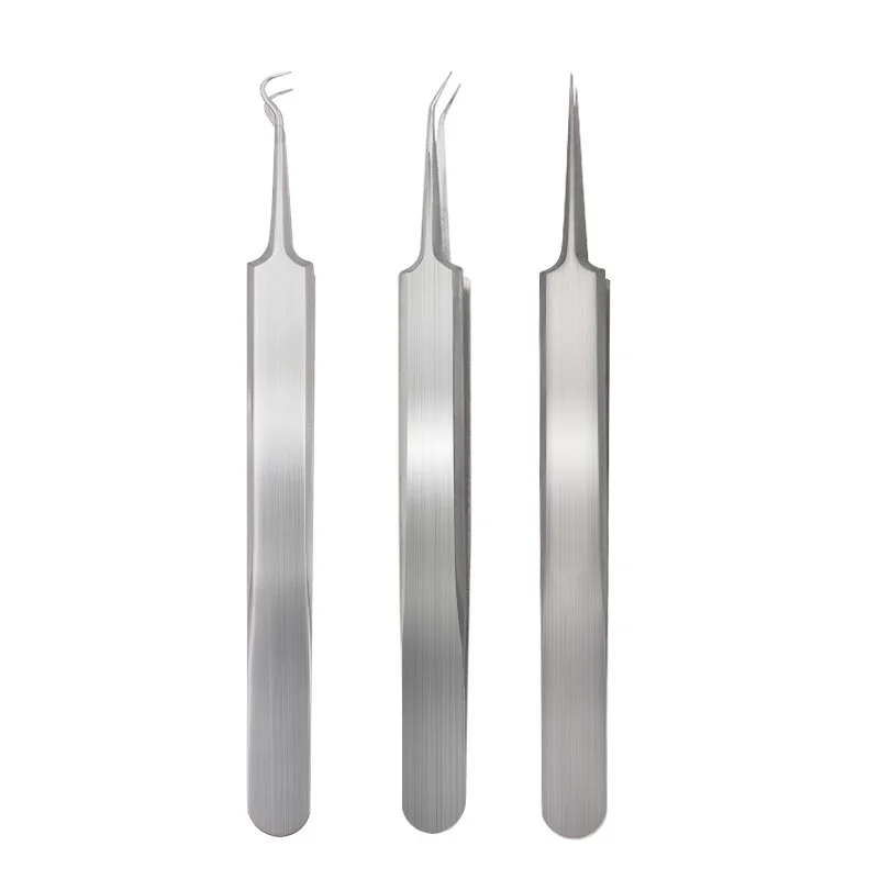 

3pcs Acne Remover Tweezer Blackhead Removal Needles Pimple Comedone Extractor Set Blemish Zit Face Skin Care Cleaner Tools