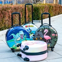 luggage travel suitcase on wheelskids cartoon trolley luggage caserounded cute rolling luggage bag18 inch childrens gift