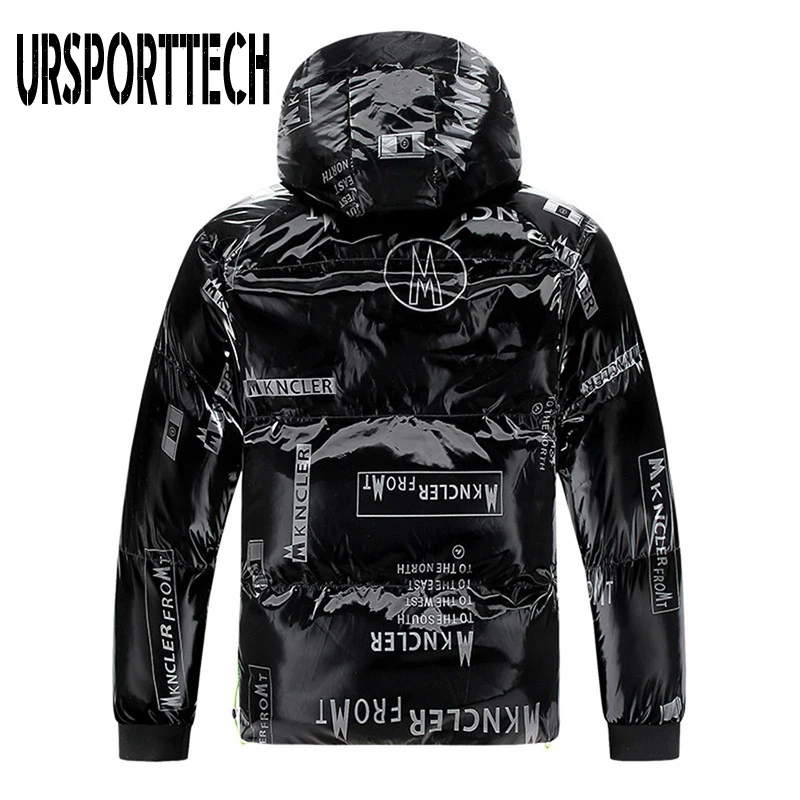 Зимняя мужская куртка повседневная Модная приталенная с буквенным принтом