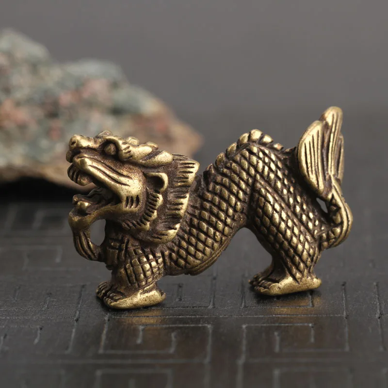 1 шт. ручной работы из чистой меди Мини Дракон животное резные украшения
