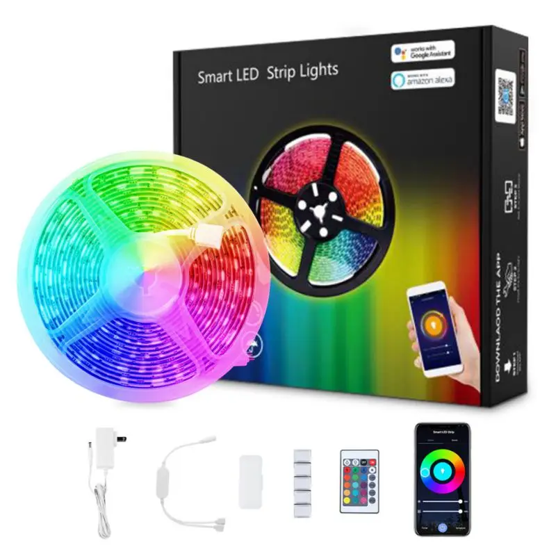 

Умный музыкальный светильник полосы WI-FI ремень для лампы 300 падения света клей Водонепроницаемый 5050 Красочные RGB контроллер Водонепроницае...